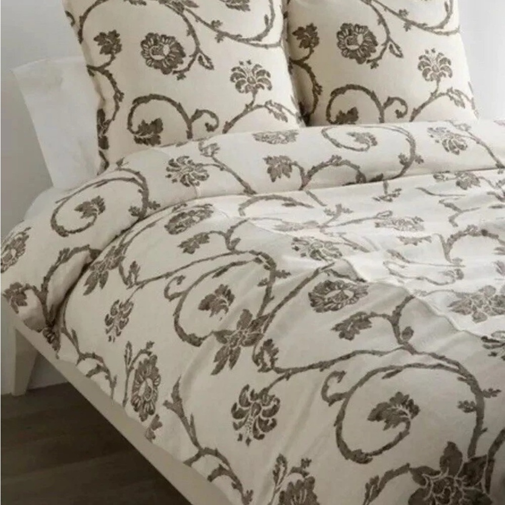 Ann Gish Cream and Brown Duvet Cover Elegant Bedding